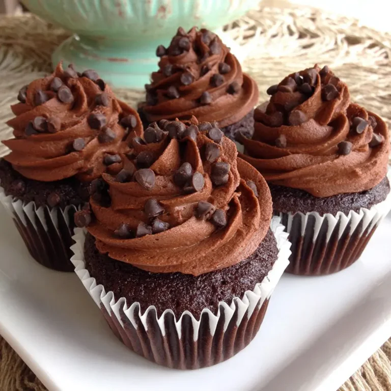 Ultimate Double Chocolate Cupcakes with creamy chocolate frosting