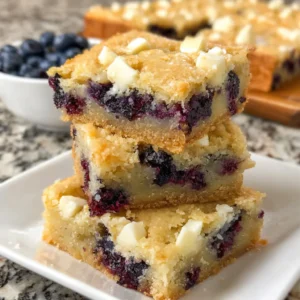 blueberry white chocolate blondies with fresh blueberries and white chocolate chips