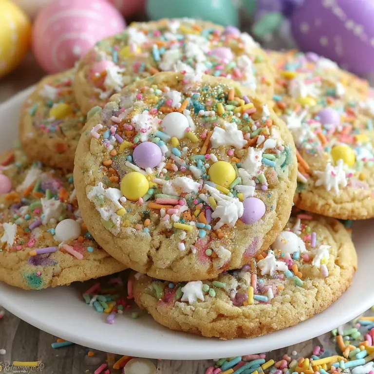 Easter cookies decorated with pastel icing and sprinkles