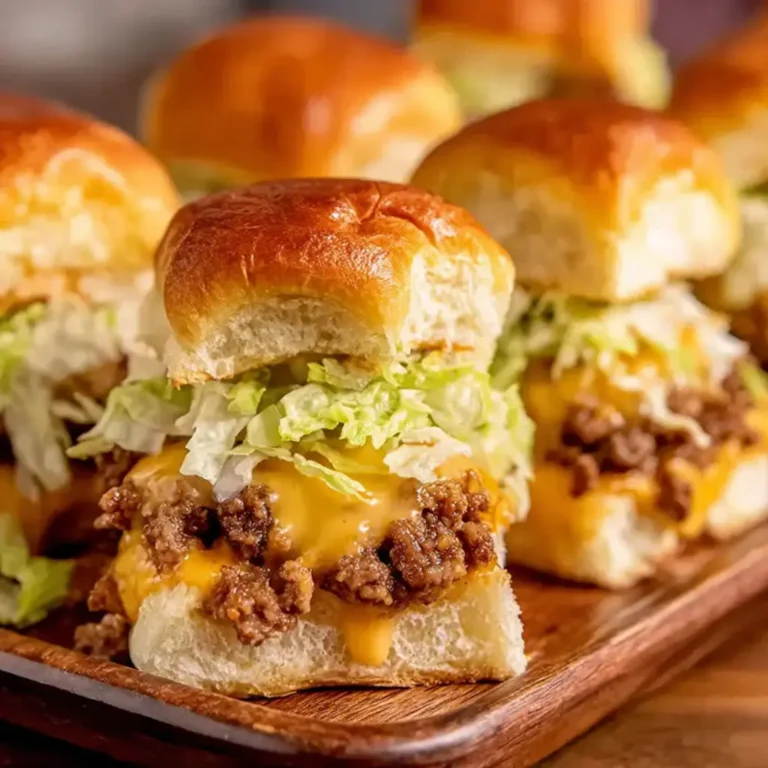 BEST RECIPE for Mini Big Mac Cheeseburgers stacked with lettuce and cheese