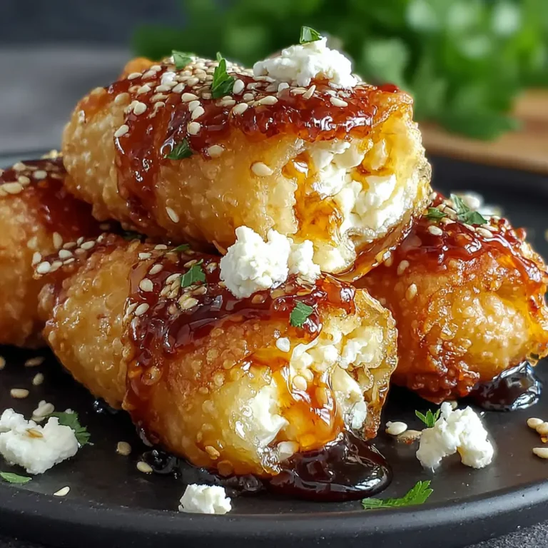 Oven-Fried Feta Rolls with Spicy Chili Honey served golden and crispy