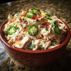 creamy jalapeno popper chicken salad with bacon and cheddar