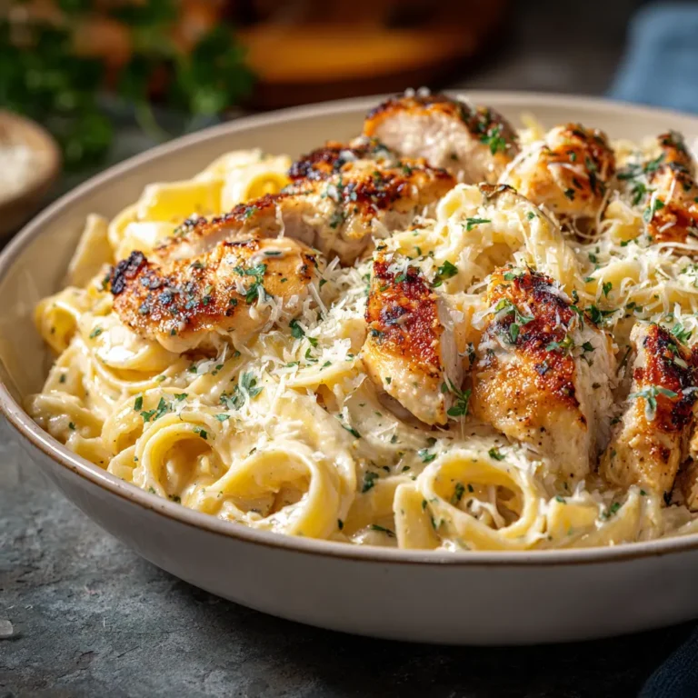 Creamy Mozzarella Chicken Pasta with melted cheese and herbs