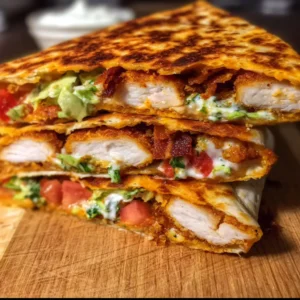 crispy chicken crunch wrap with melted cheese