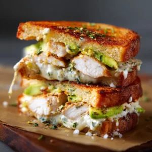 Chicken Avocado Melt Sandwich with melted cheese creamy avocado and juicy chicken