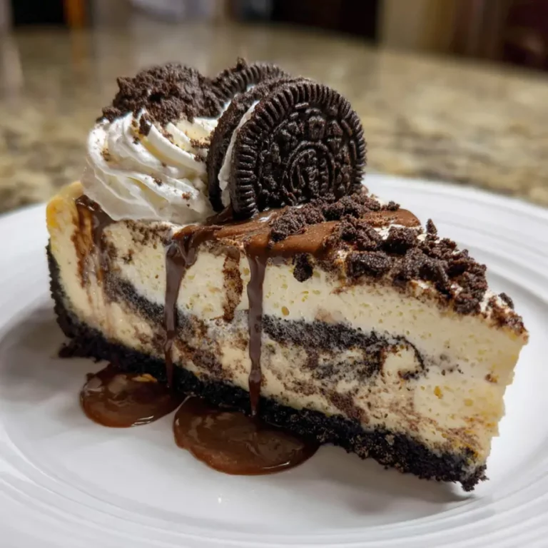 Oreo Cream Cheese Cheesecake with chocolate cookie crust and creamy filling