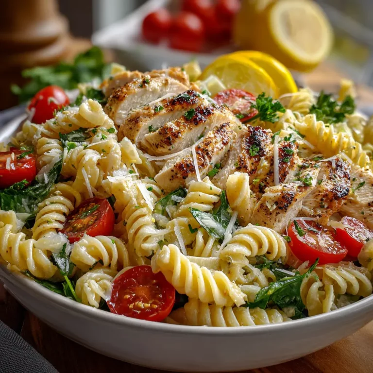 lemon parmesan chicken pasta salad fresh and vibrant