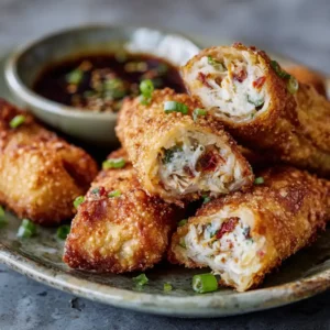 Crab Rangoon Egg Rolls crispy golden rolls with creamy crab filling inside