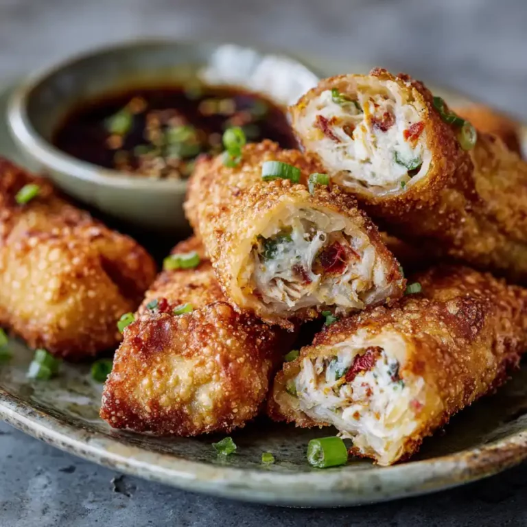 Crab Rangoon Egg Rolls crispy golden rolls with creamy crab filling inside