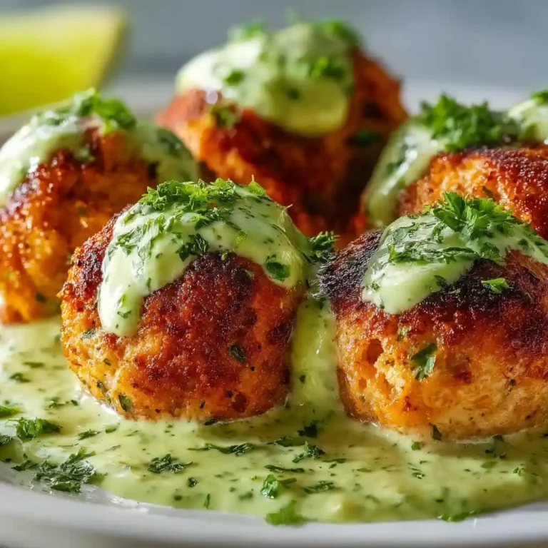 crispy salmon balls with creamy avocado sauce