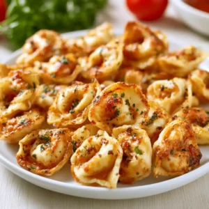Tasty Tortellini Party Snacks on skewers with cheese tortellini, salami, mozzarella balls, and cherry tomatoes