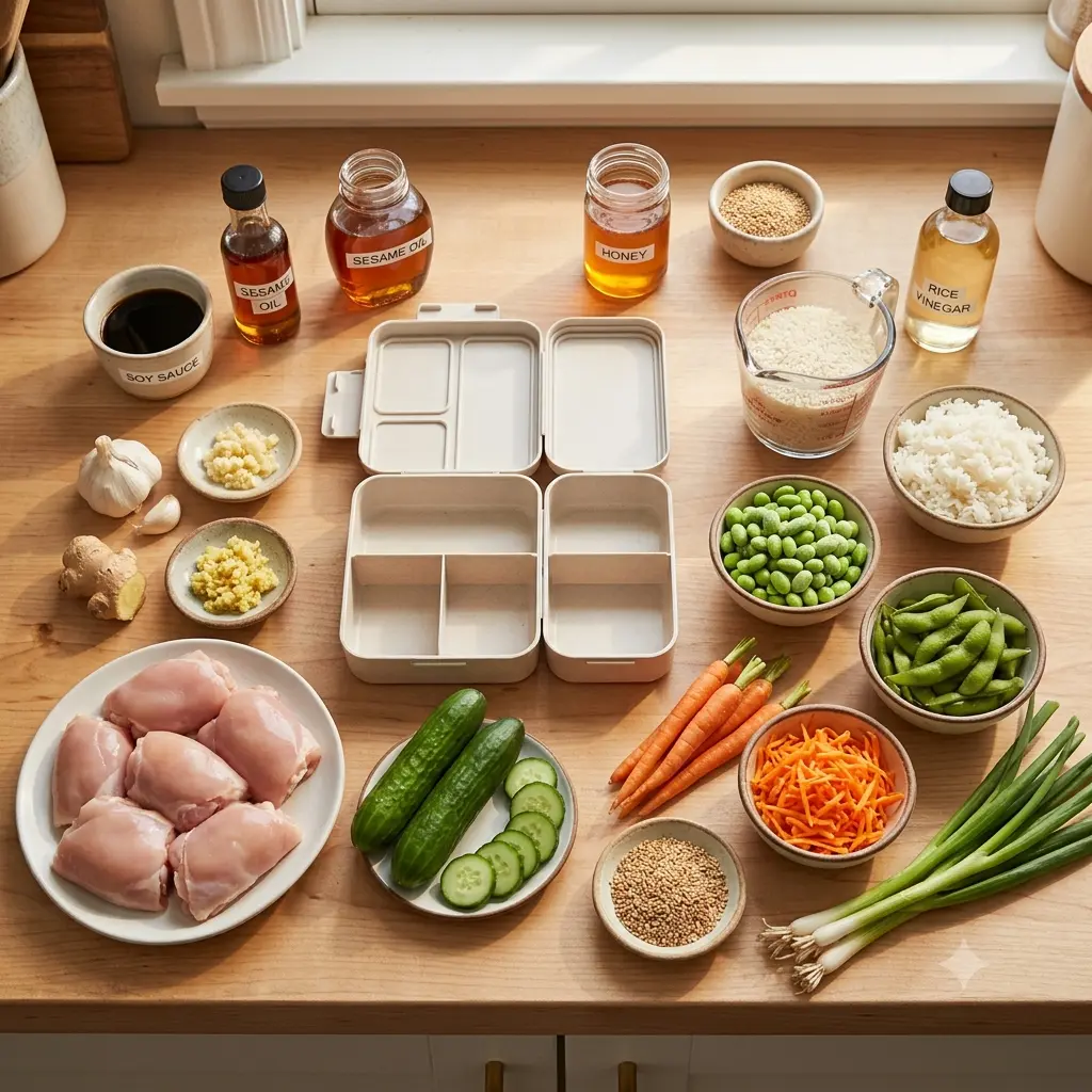 Asian Sesame Chicken Rice Bento Box